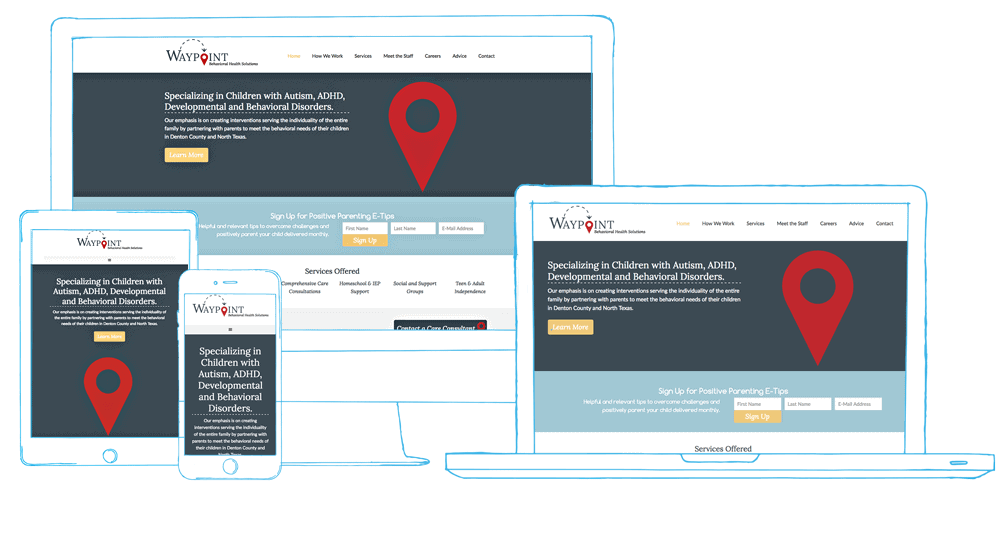 Custom Website and Logo — Waypoint Behavioral Health Solutions Blue