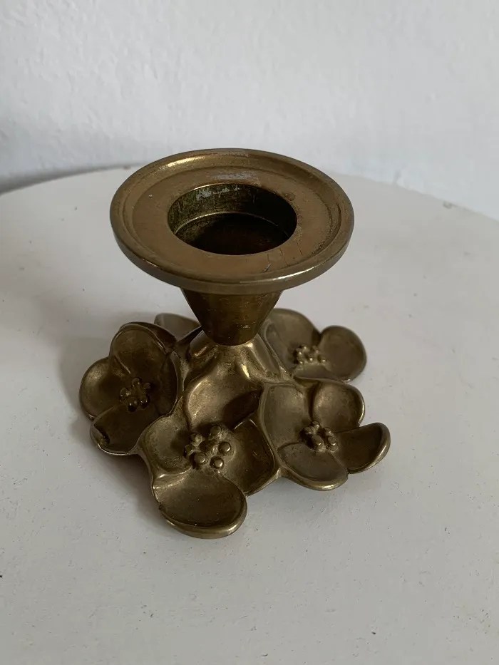 真鍮 キャンドルホルダー お花 ヴィンテージ ベルギー 50s Blue Swallow Vintage (EU)