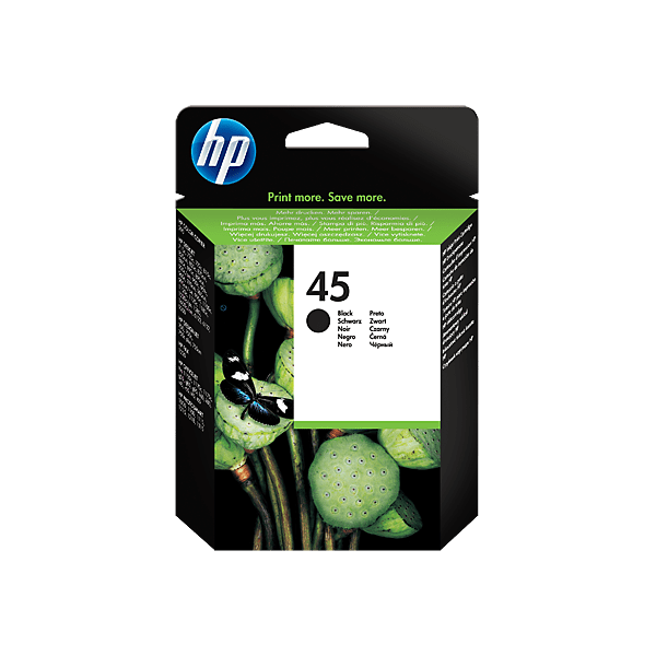 51645AE HP No. 45 Large Black Inkjet Print Cartridge (42 ml) yield 830