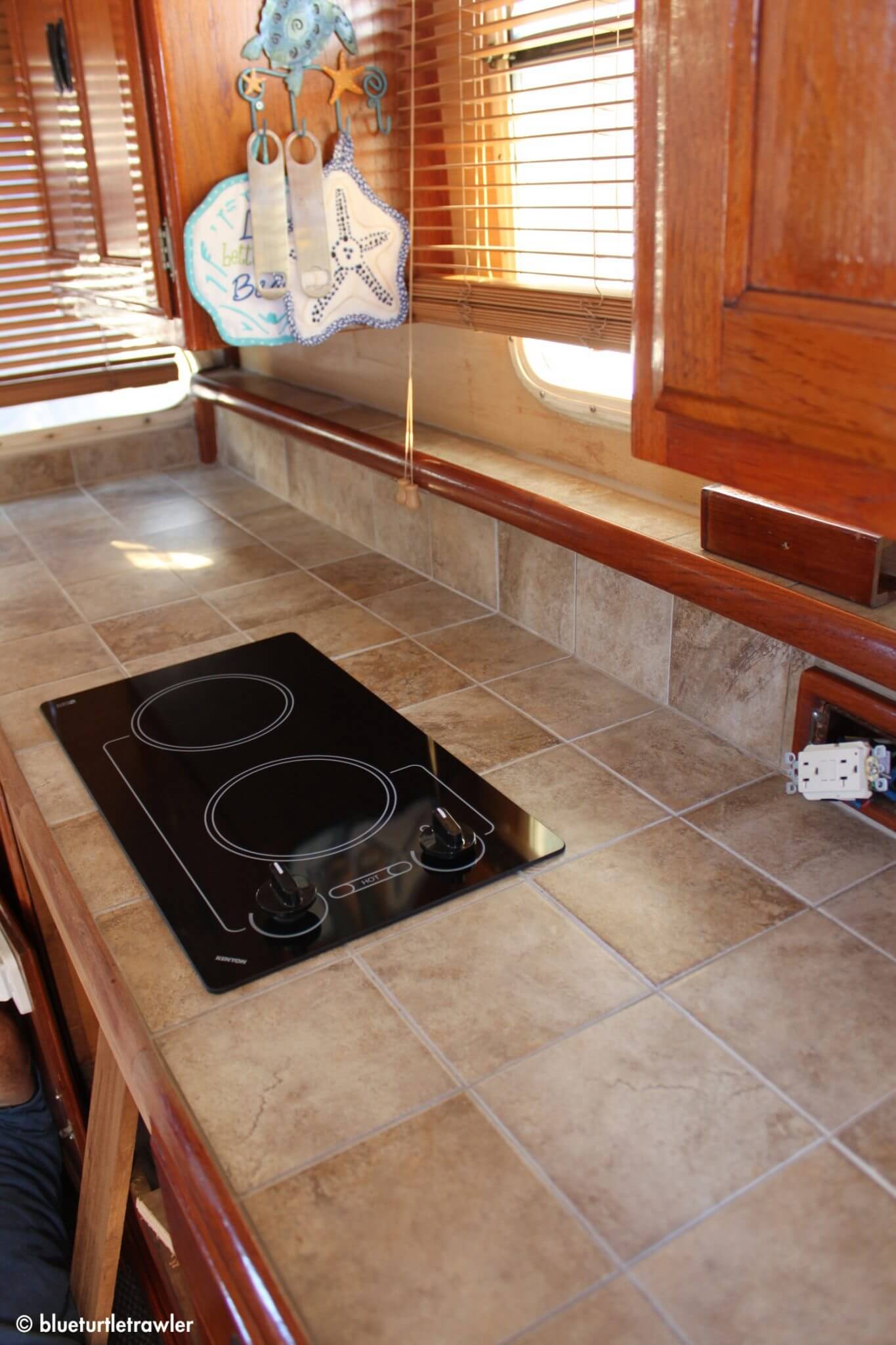 Trawler galley Project Blue Turtle Cruising