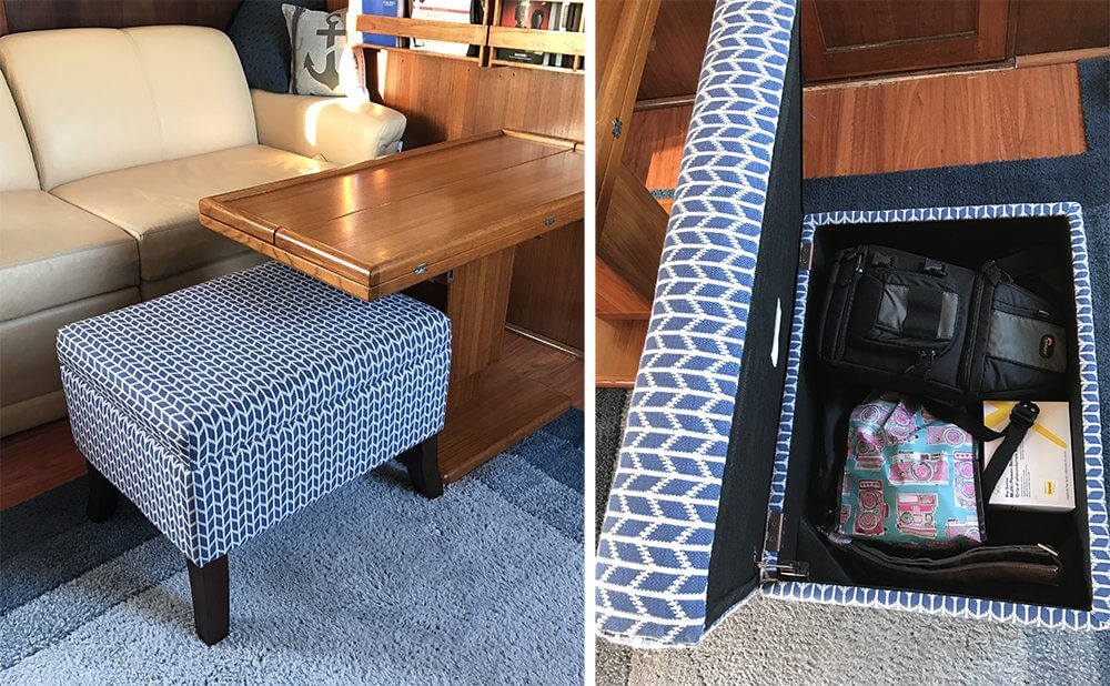 Boat interior storage ideas OR where to put all your stuff? Blue Turtle Cruising