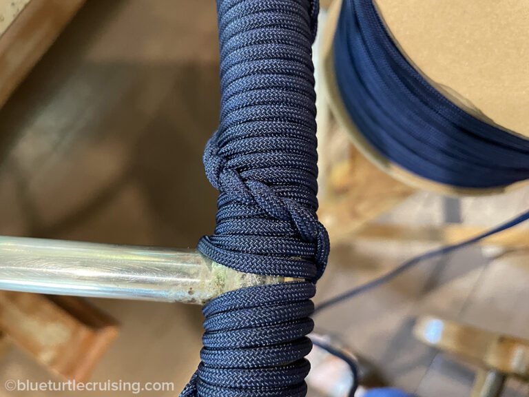 DIY Steering Wheel Wrap French Whipping with Paracord Blue Turtle