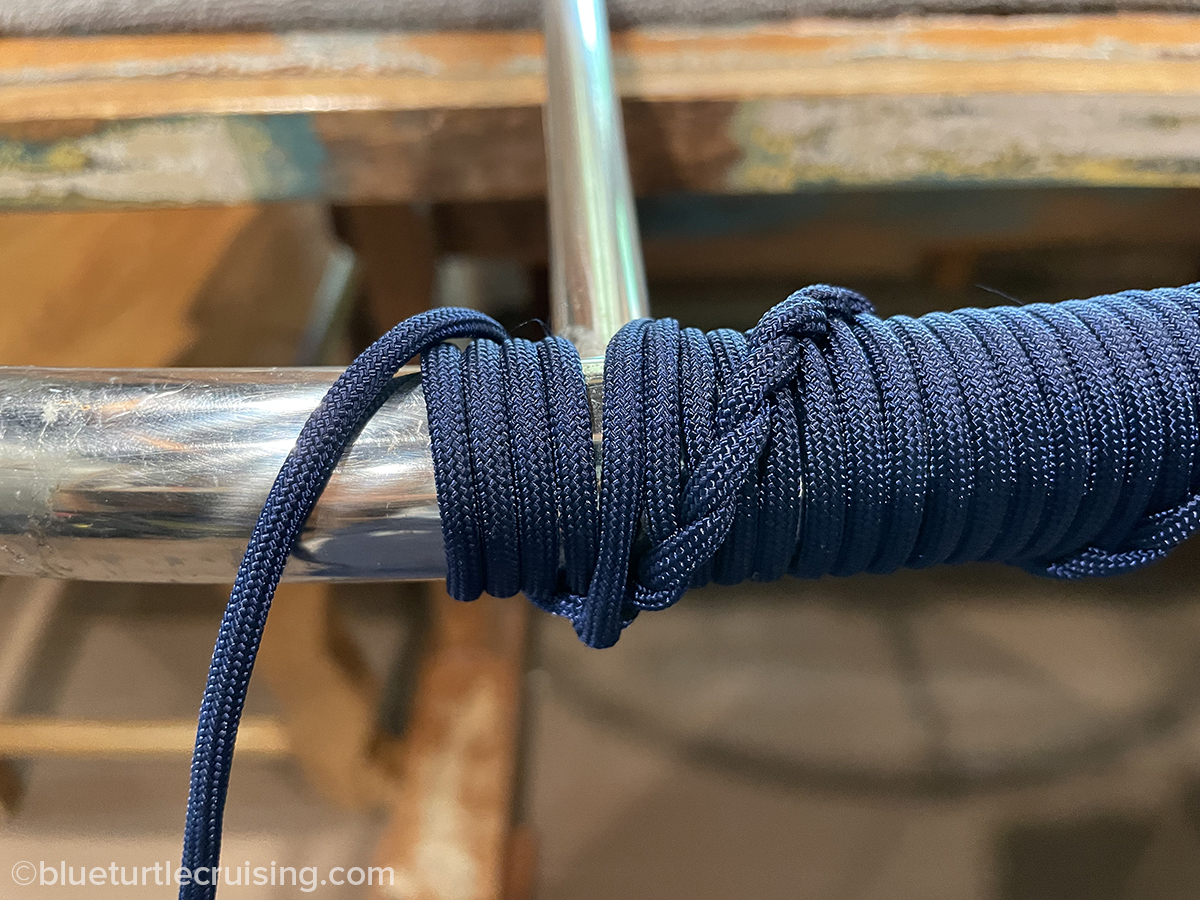 DIY Steering Wheel Wrap French Whipping with Paracord Blue Turtle