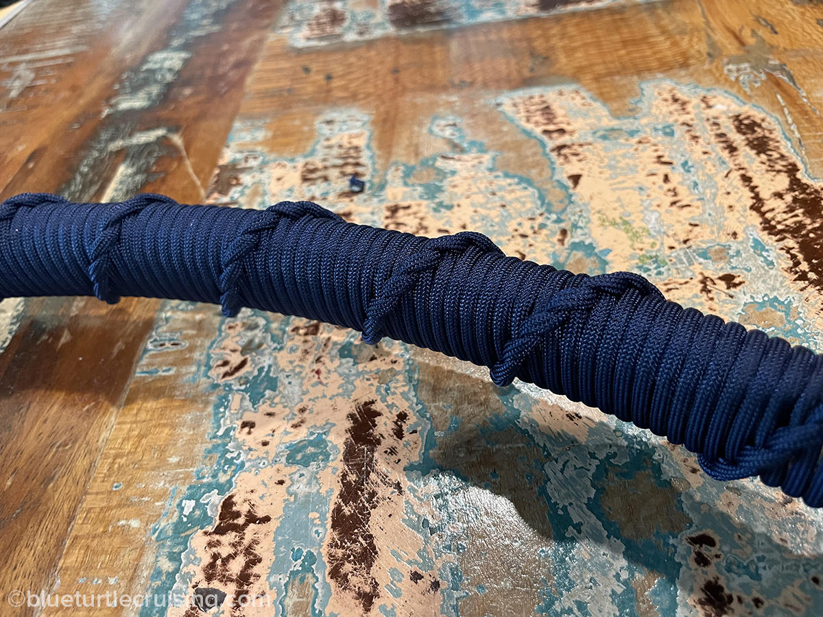 DIY Steering Wheel Wrap French Whipping with Paracord Blue Turtle
