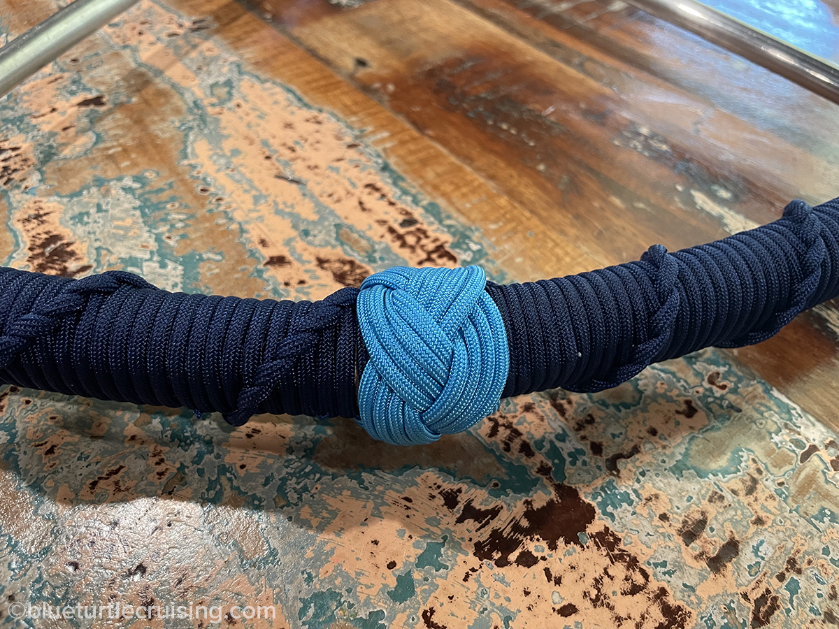 DIY Steering Wheel Wrap French Whipping with Paracord Blue Turtle