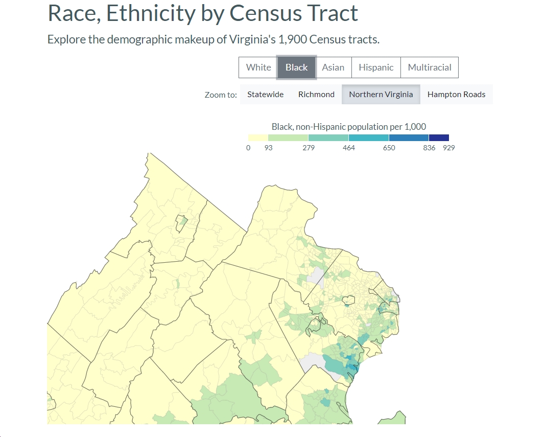 Detailed Maps Let Us “Explore the demographic makeup of Virginia’s