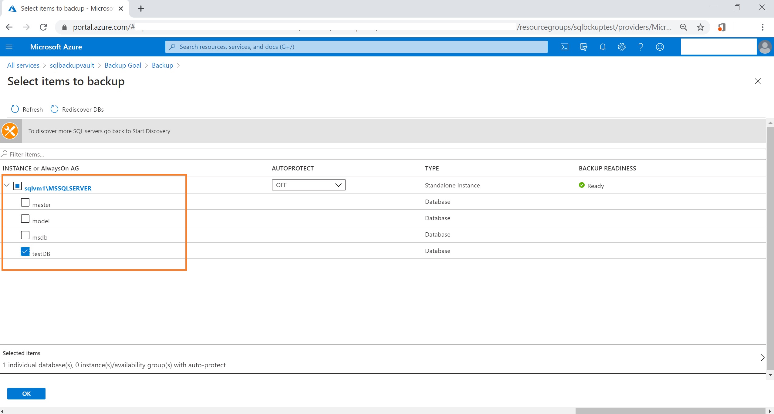 Azure Backup SQL Server Backups on Azure