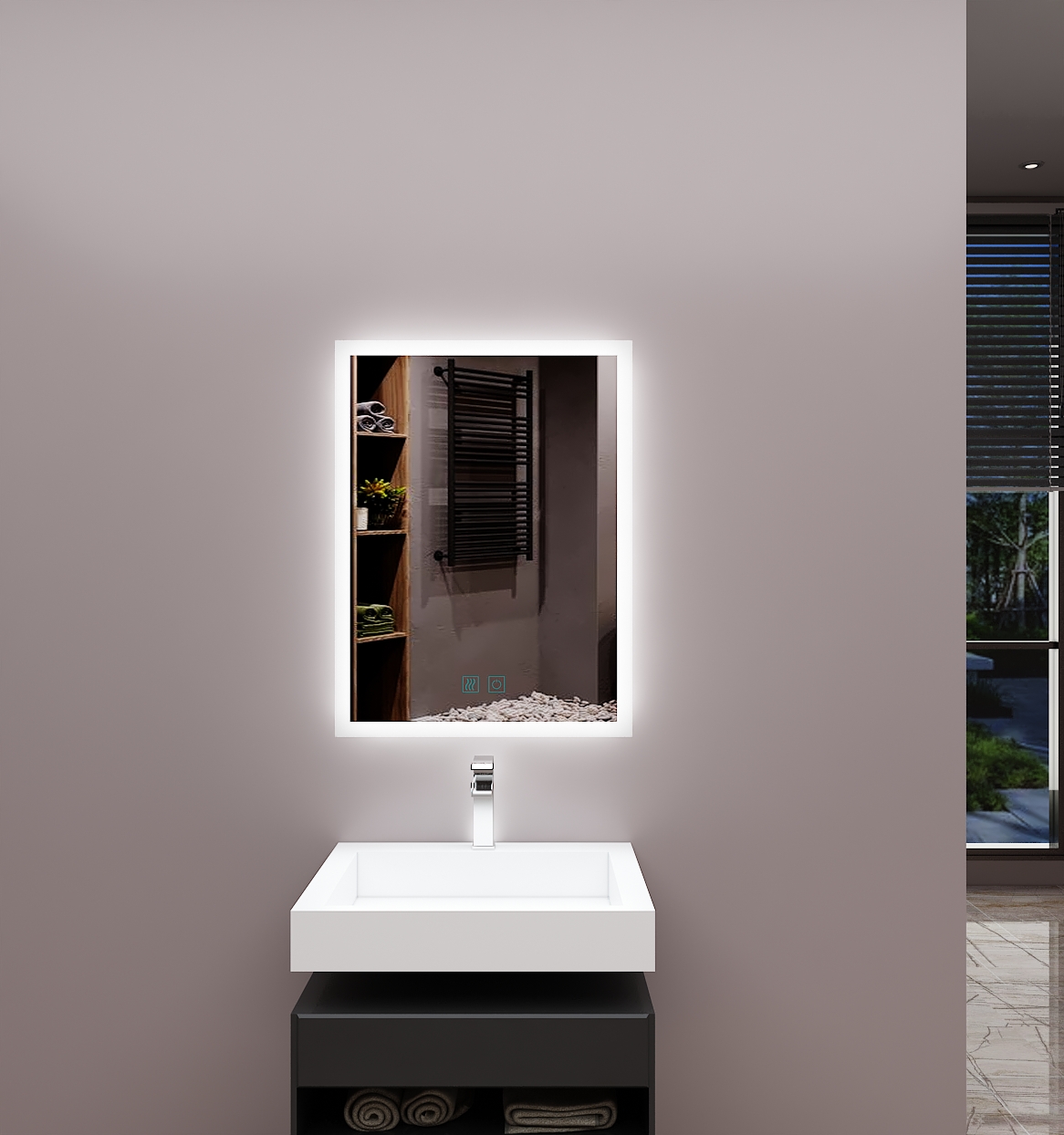 Frosted Edge 24″ LED Mirror Blume Bath