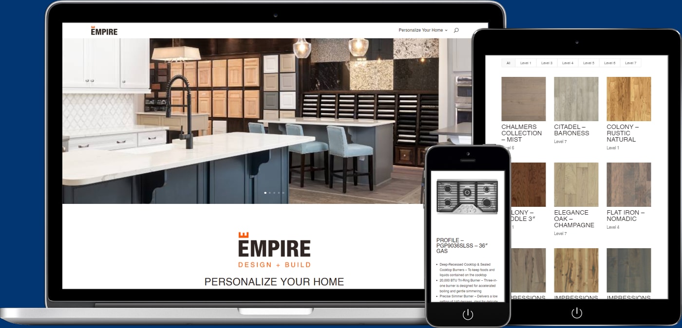 Empire Design Studio website by blurFactor Charlotte NC  Design