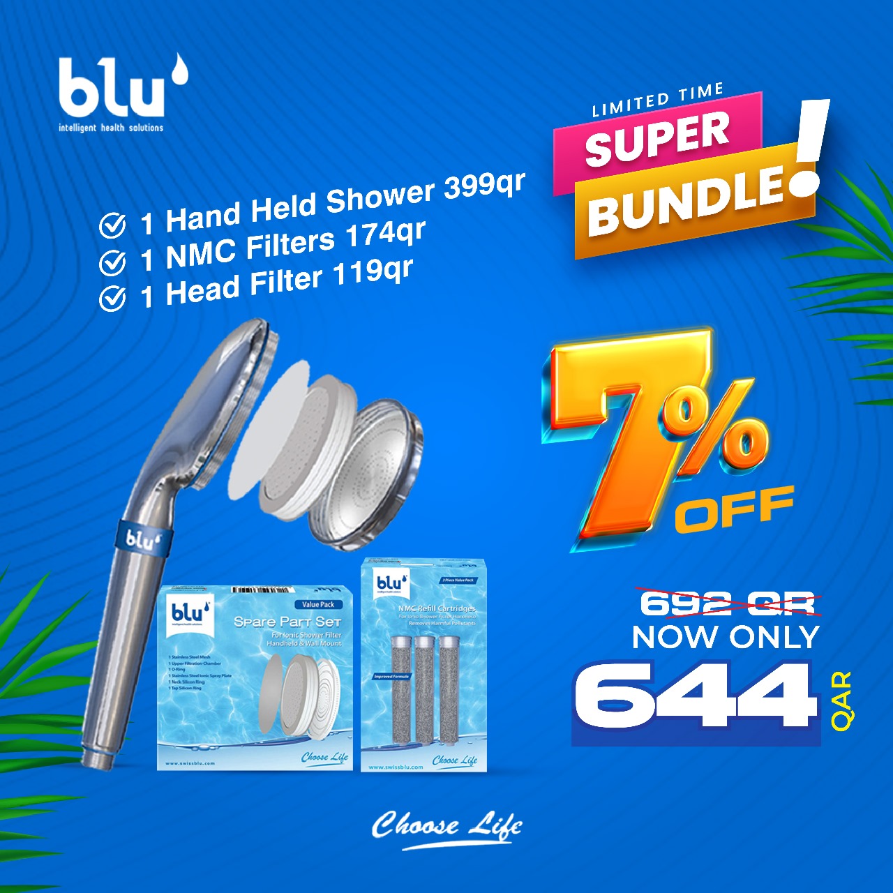 Blu ionic Shower filter Qatar The best shower filter for hard water