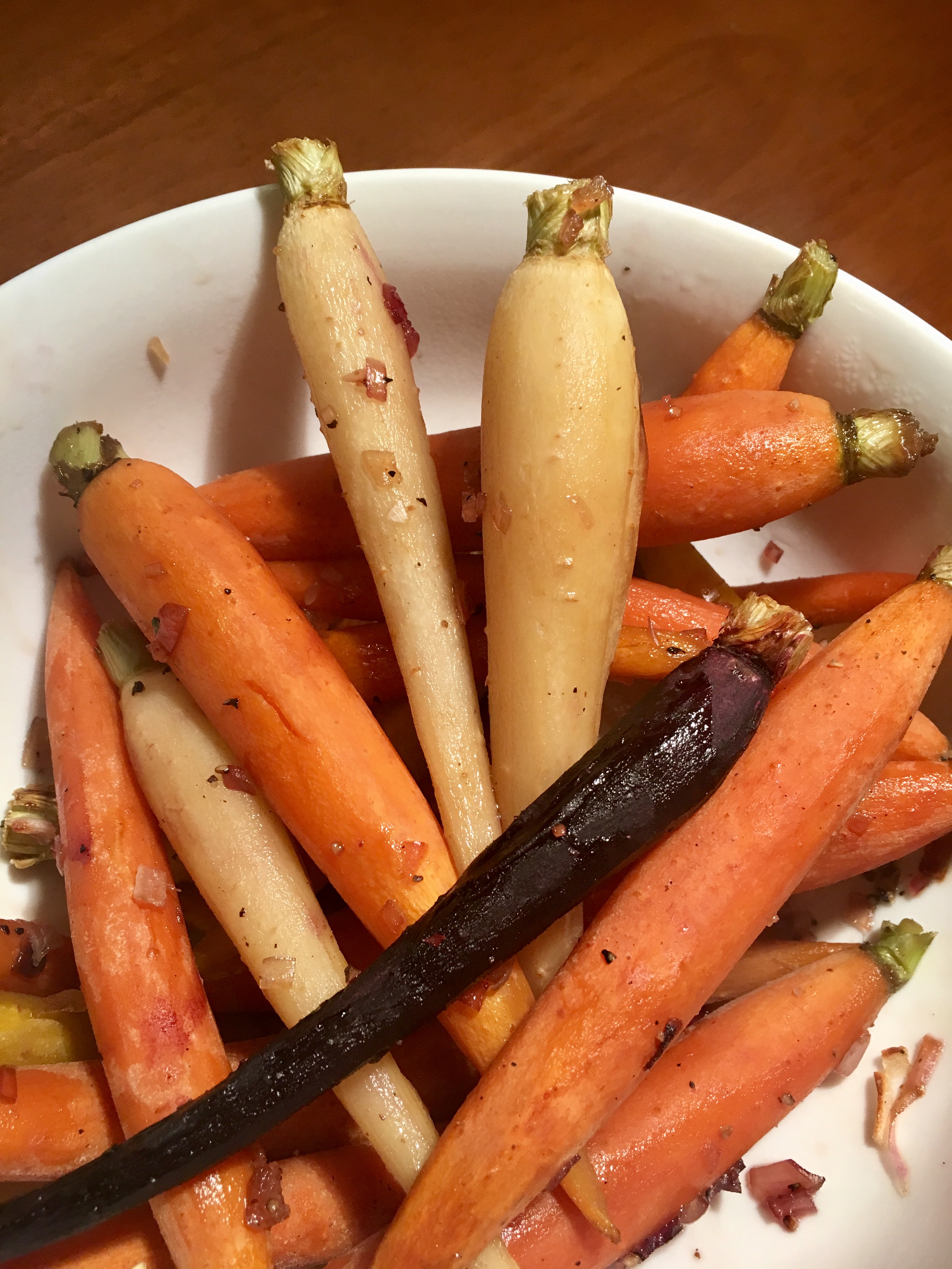 Maple, Bourbon & Brown Sugar Roasted Baby Carrots with Shallots Blythes Blog