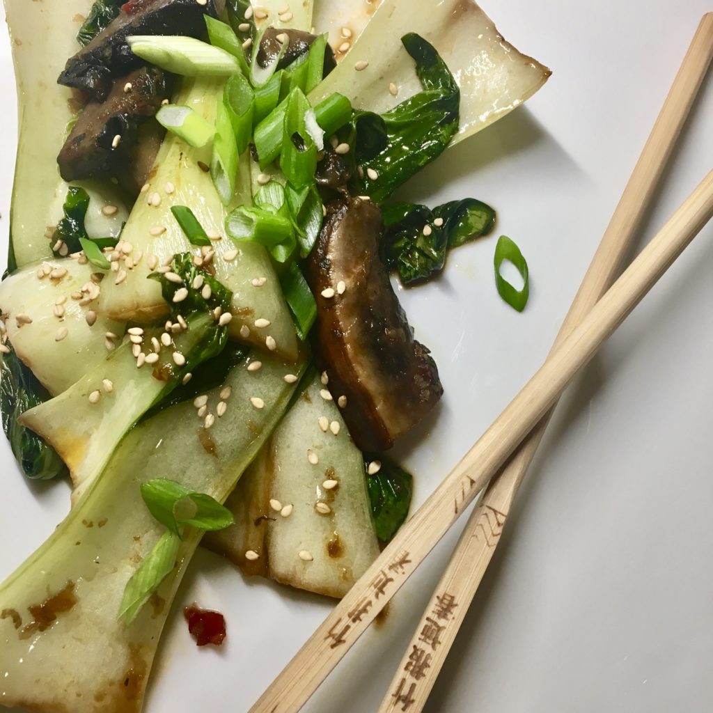 Baby Bok Choy with Portobello Mushrooms & Ginger Blythes Blog