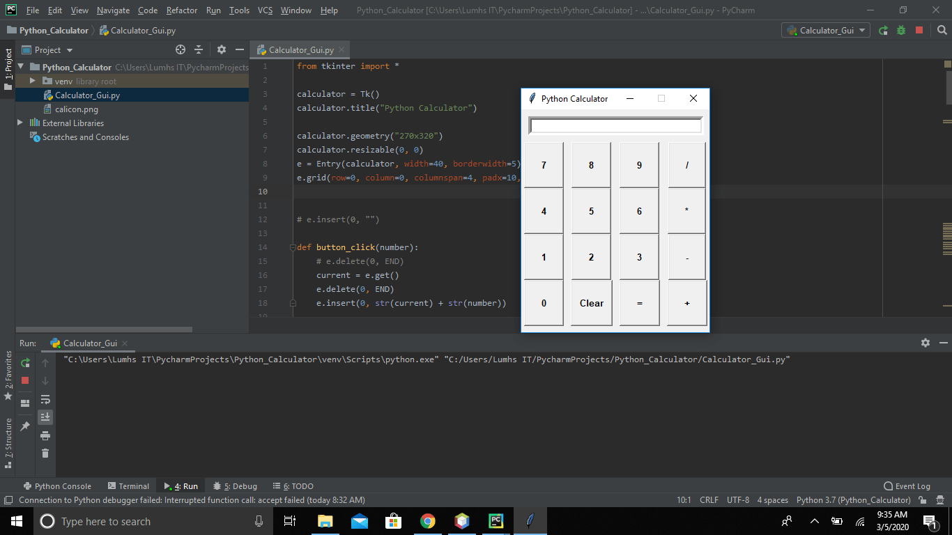 Simple Calculator in Python Mehak Mazhar