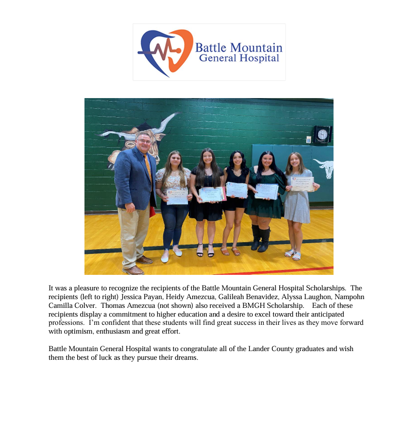 Battle Mountain General Hospital Public Notices