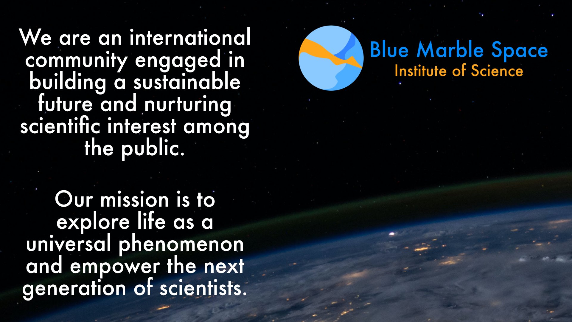 Support Blue Marble Space Institute of Science