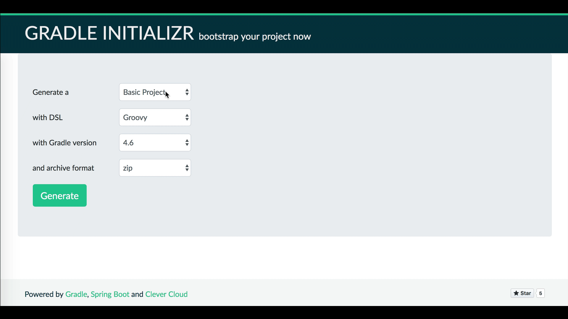Easy Gradle project generation