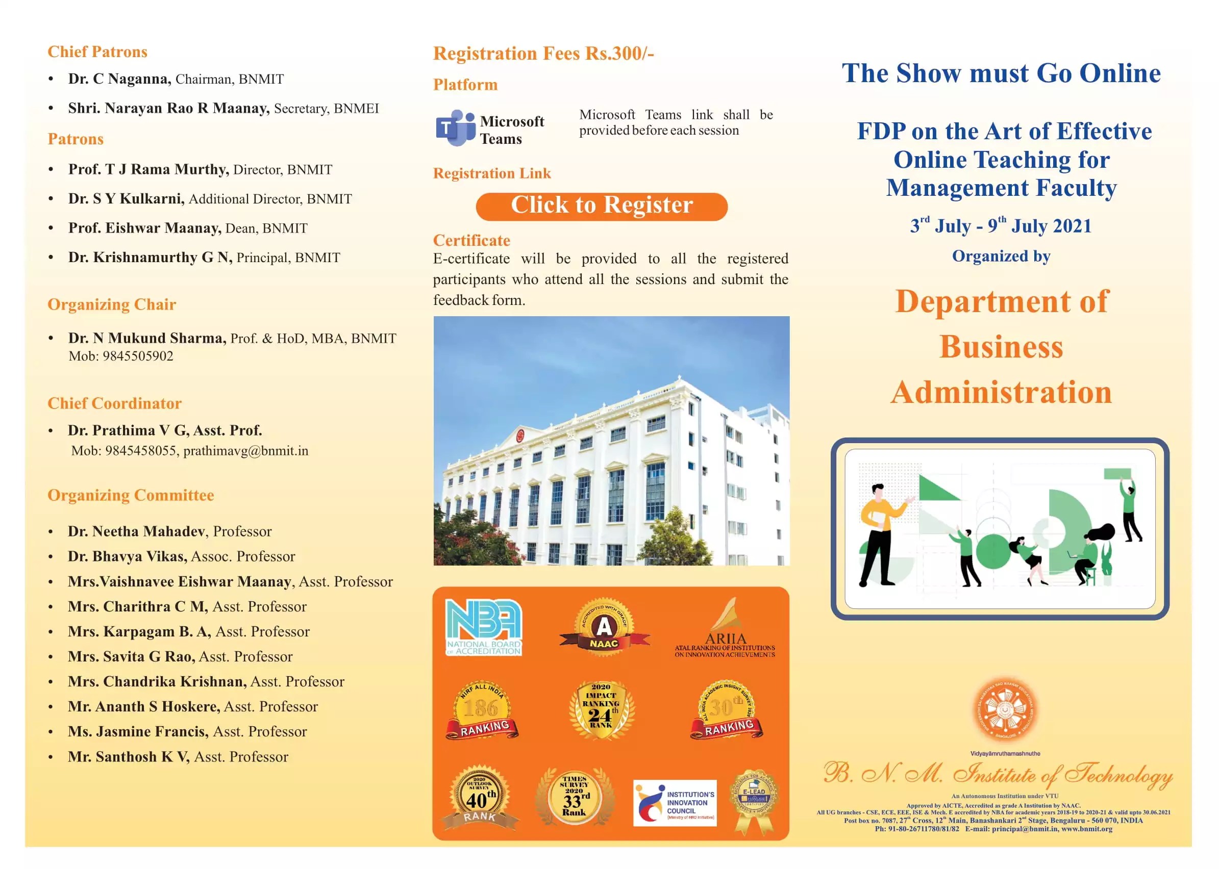 Faculty Development Programme on “The Art of Effective Online Teaching