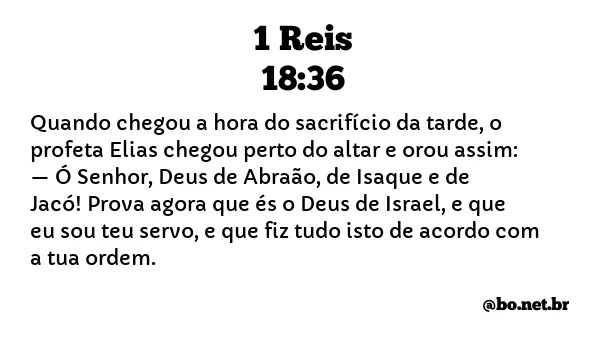 1 Reis 18 36 Nova Traducao Na Linguagem De Hoje Ntlh
