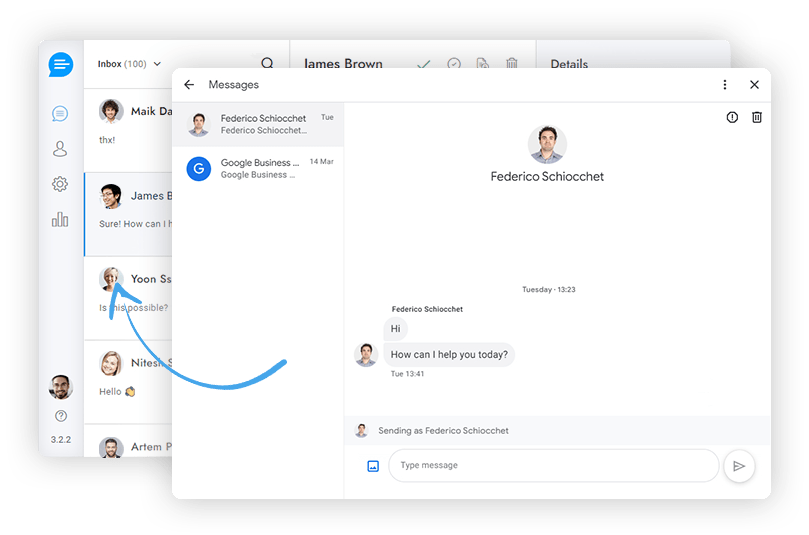 Google Business Messages Support Board