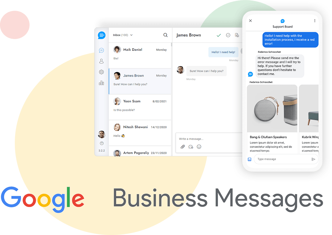 Google Business Messages Support Board