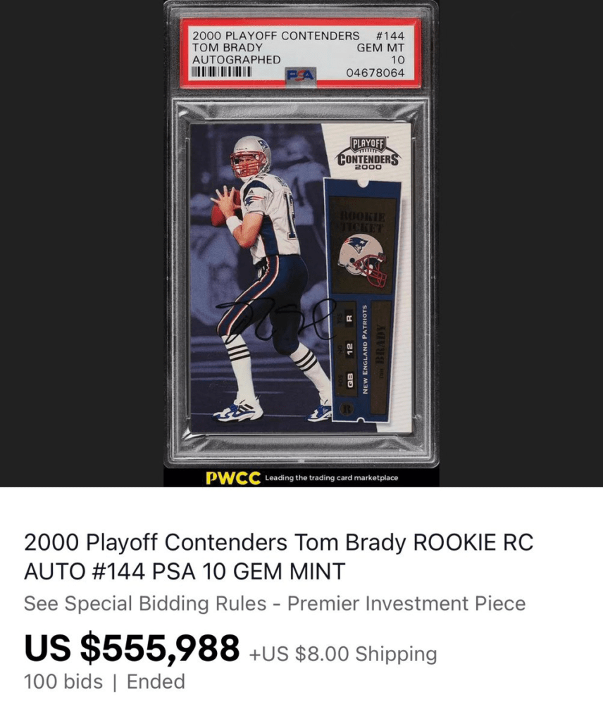 Tom Brady Rookie Card Fetches Over 500K Boardroom
