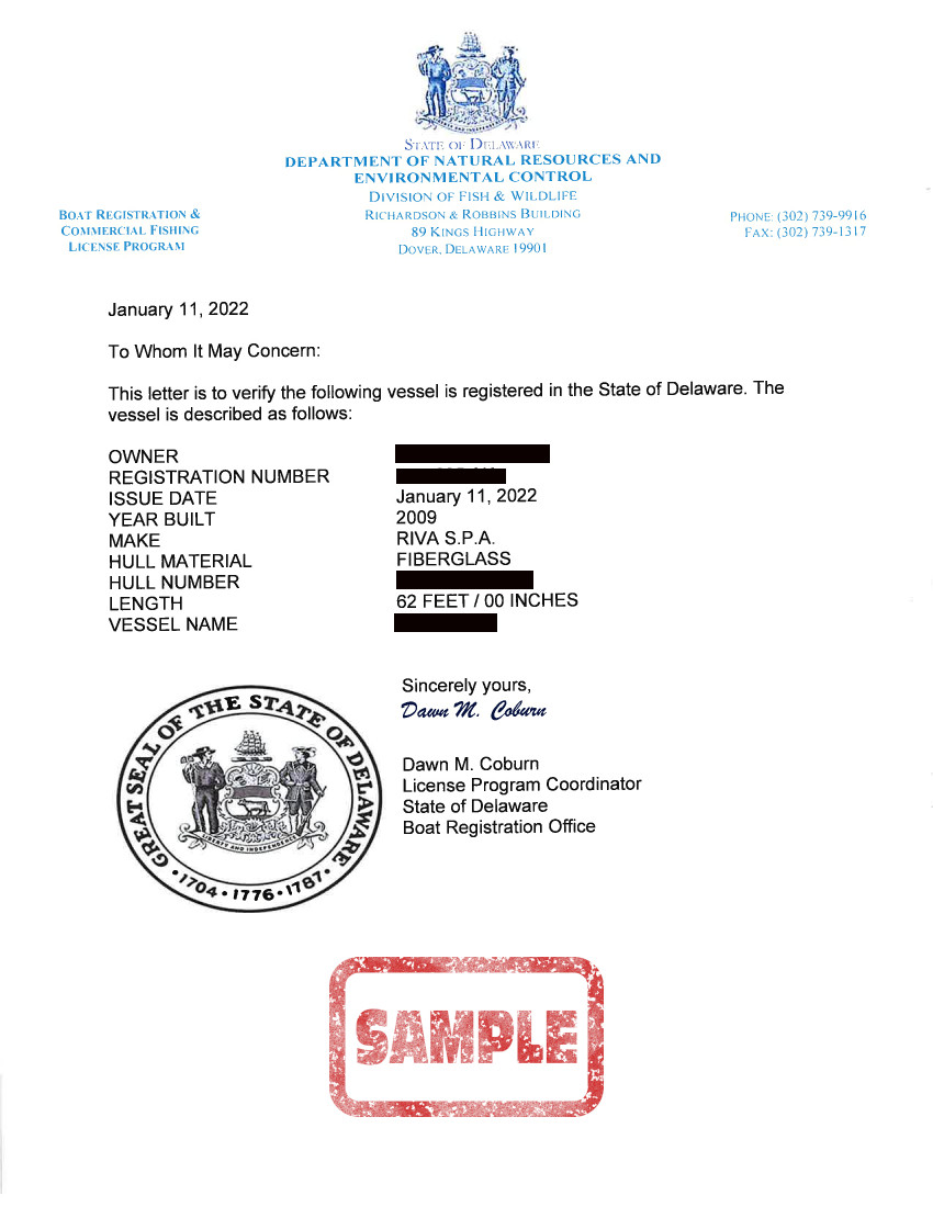 Boat & Yacht Registration Online in Delaware USA BoatRegistration.US