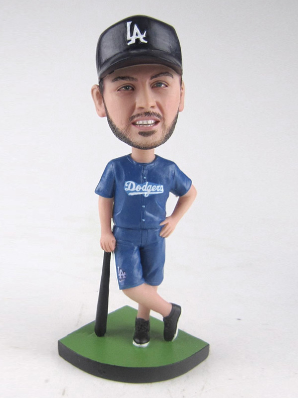 Male baseball player bobblehead in shorts 4992 Custom Bobbleheads