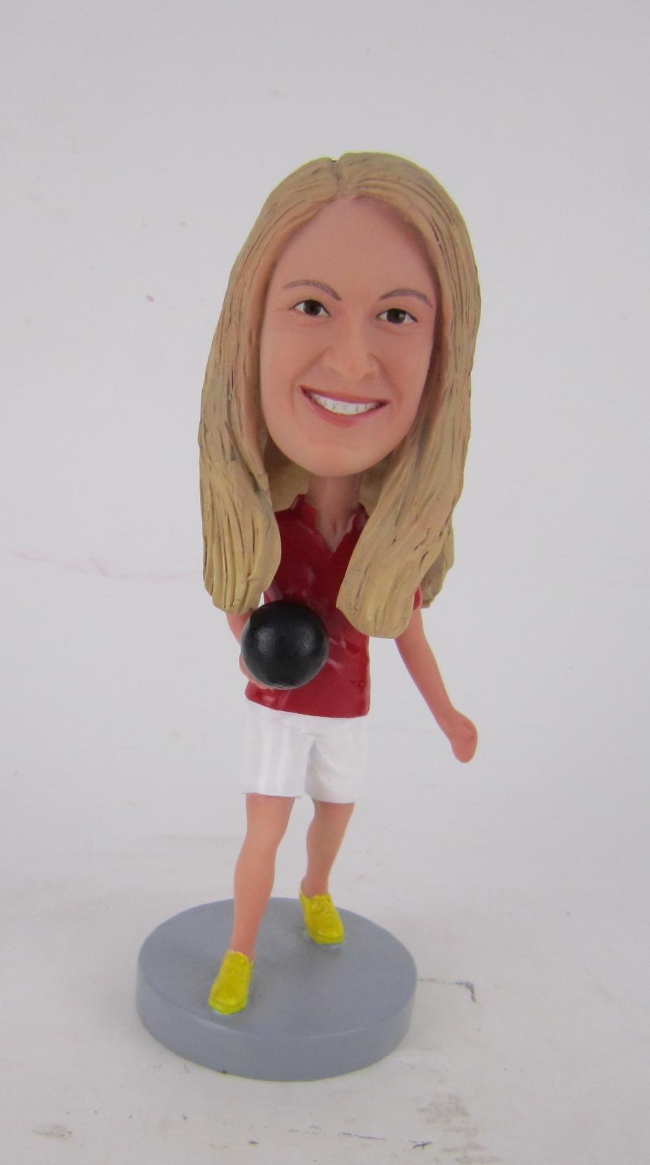 Female bowler bobblehead 5341 Custom Bobbleheads & Group Orders