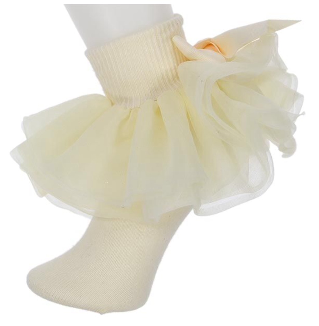 Willow, All Ruffled Up Socks, Ivory Bobbyann