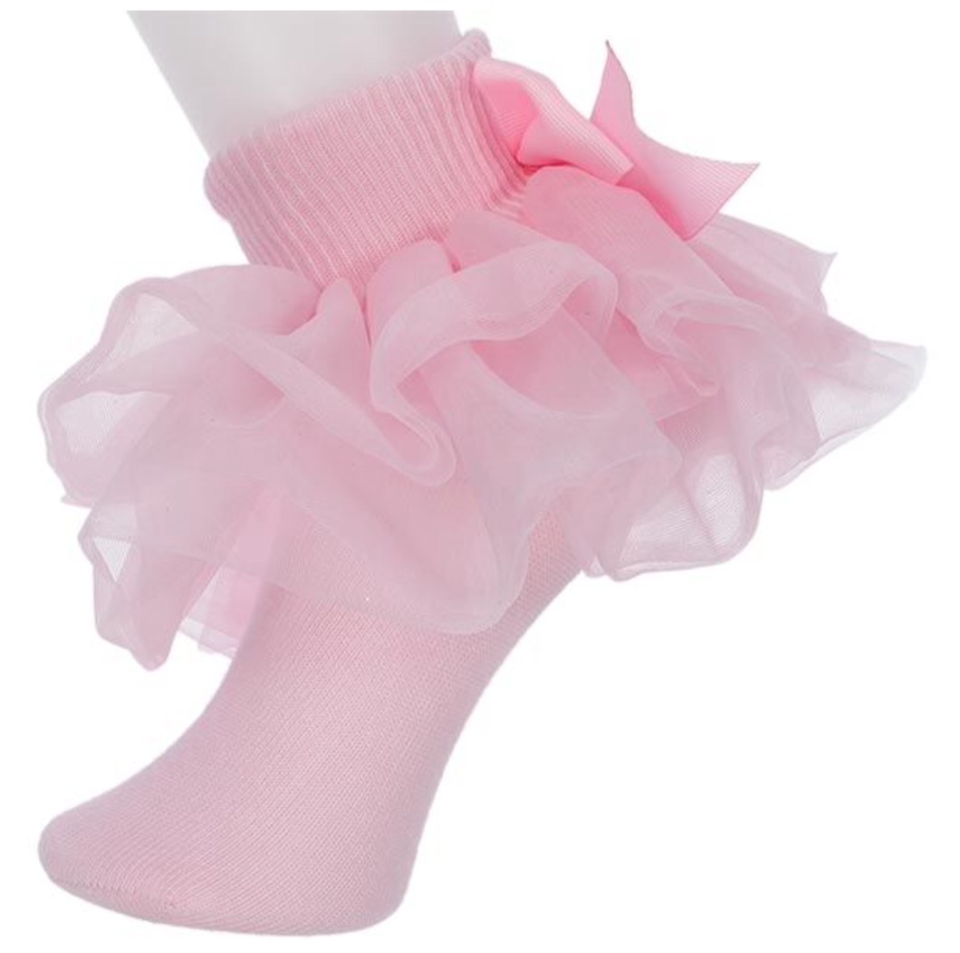 Willow, All Ruffled Up Socks, Pink Bobbyann