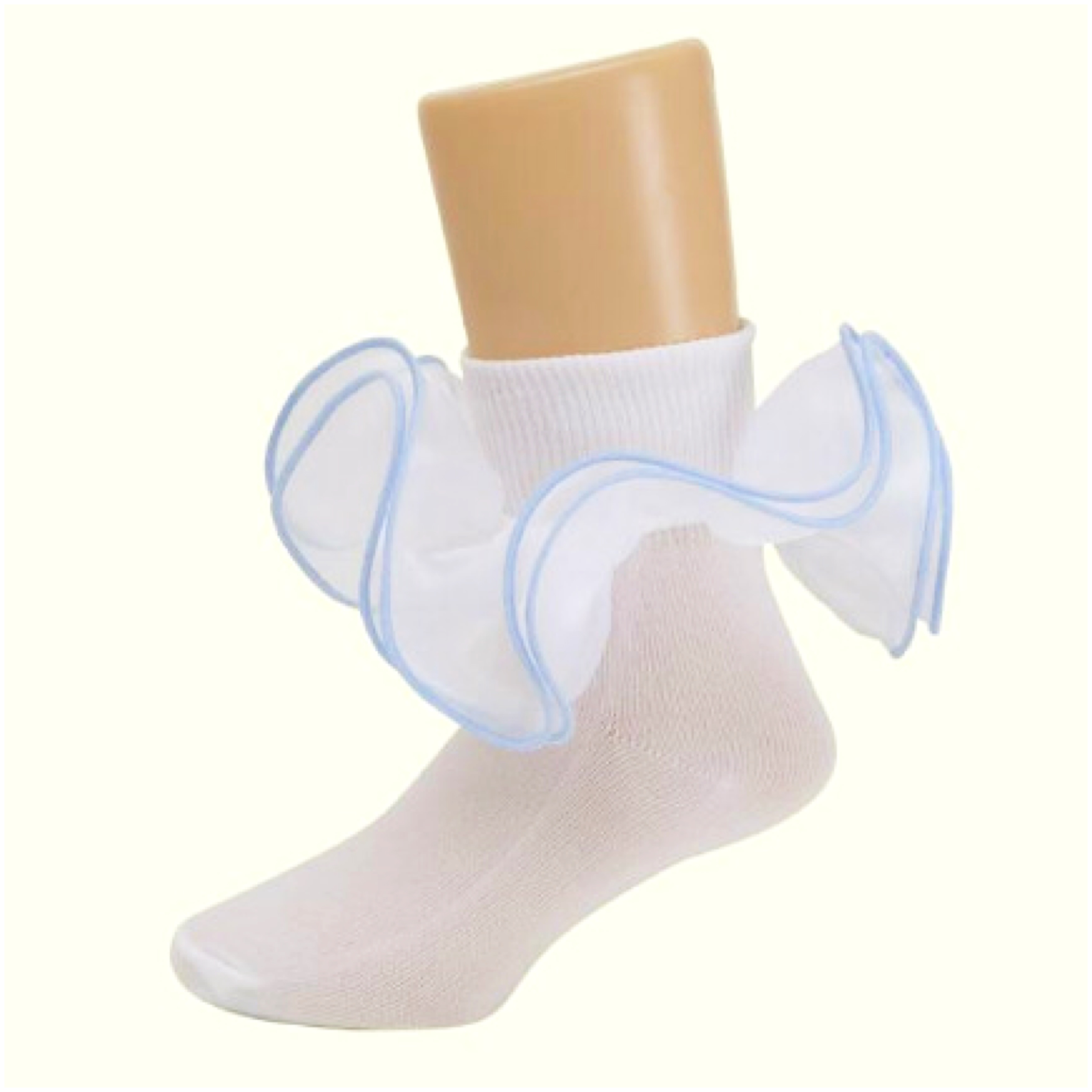 Organza Ruffle Socks, Blue Bobbyann