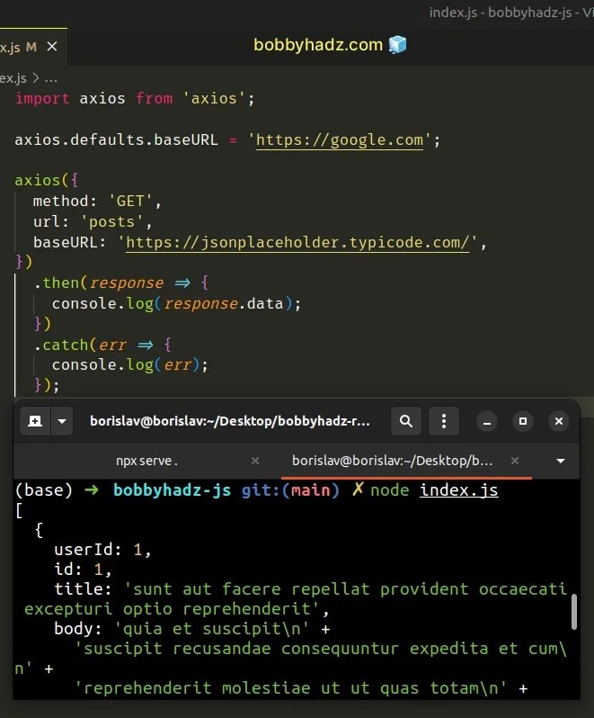 How to change the Base URL in Axios [4 ways] bobbyhadz