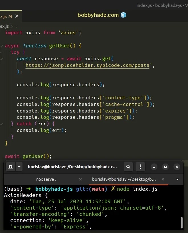 How to get the Response Headers from an Axios request bobbyhadz