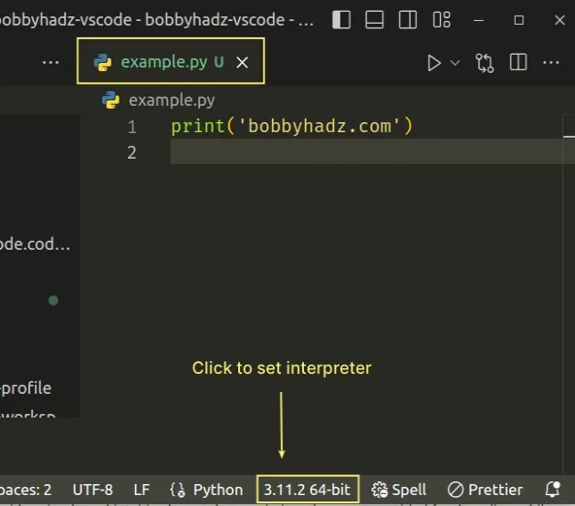 VS Code Change Python version & select correct Interpreter bobbyhadz