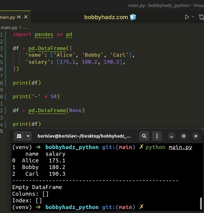 How to drop all Rows in a Pandas DataFrame in Python bobbyhadz