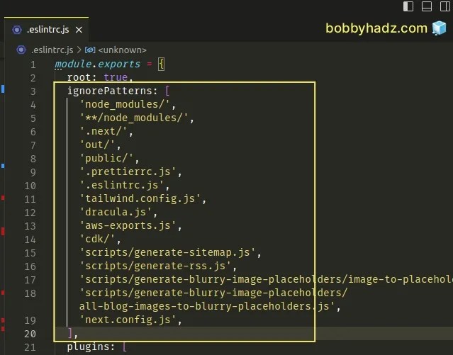 ESLint How to ignore the node_modules or dist/ directory bobbyhadz