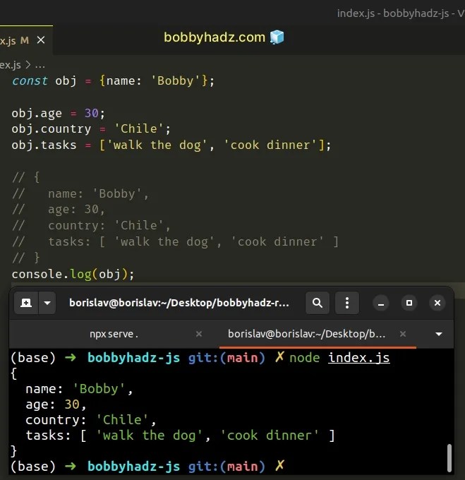 How to Add a Key/Value pair to an Object in JavaScript bobbyhadz