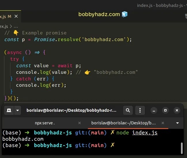 How to use await outside of an async function in JavaScript bobbyhadz