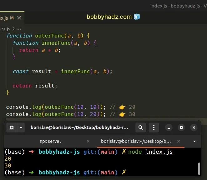 How to call a Function inside another Function in JS bobbyhadz