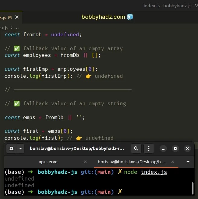 Cannot read properties of undefined (reading '0') in JS bobbyhadz