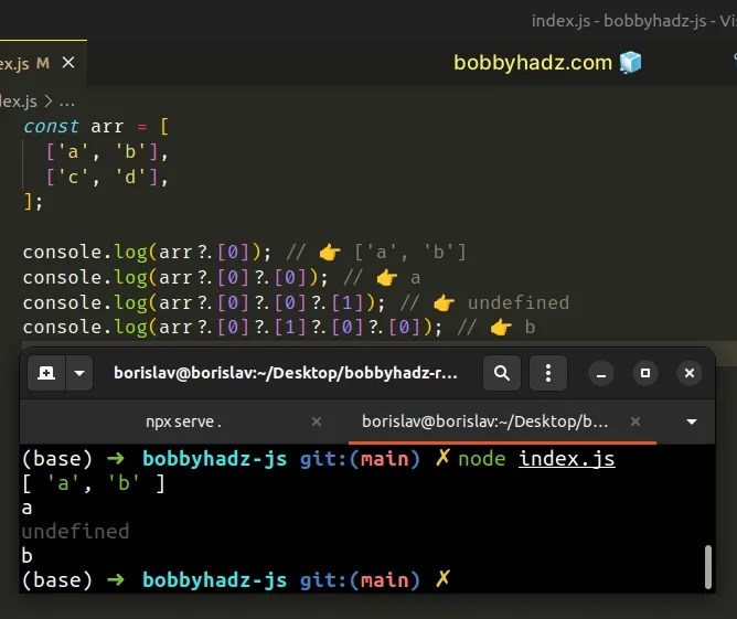 Cannot read properties of undefined (reading '0') in JS bobbyhadz