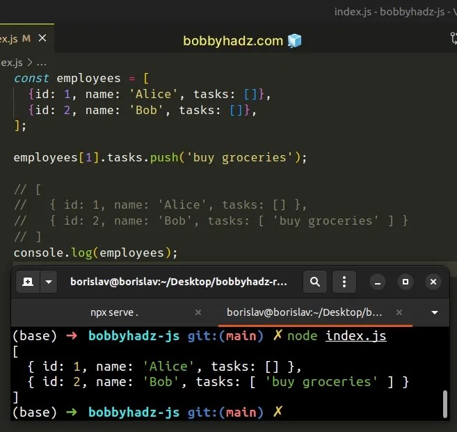 Cannot read properties of undefined (reading 'push') in JS bobbyhadz