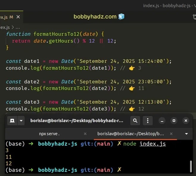 Change Time format to 24 Hours in JavaScript bobbyhadz