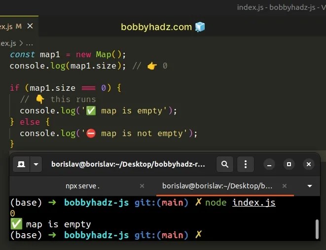 Check if a Map or a Set is Empty in JavaScript bobbyhadz