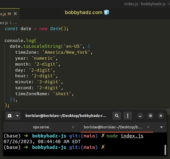 Convert local time to EST using JavaScript bobbyhadz