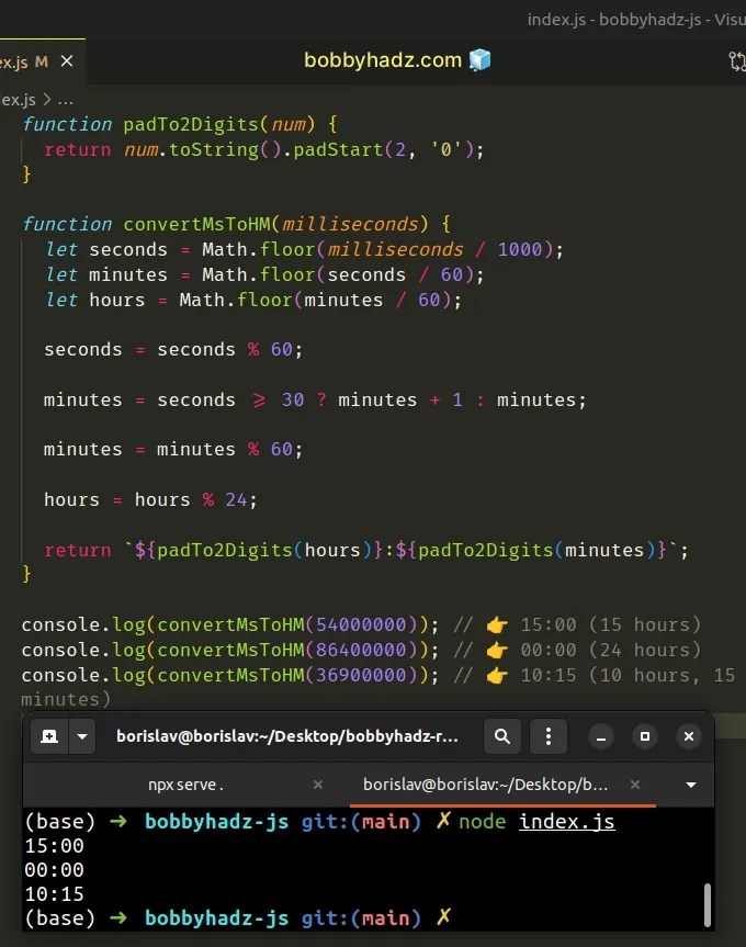 Convert Milliseconds to Hours, Minutes, Seconds in JS bobbyhadz