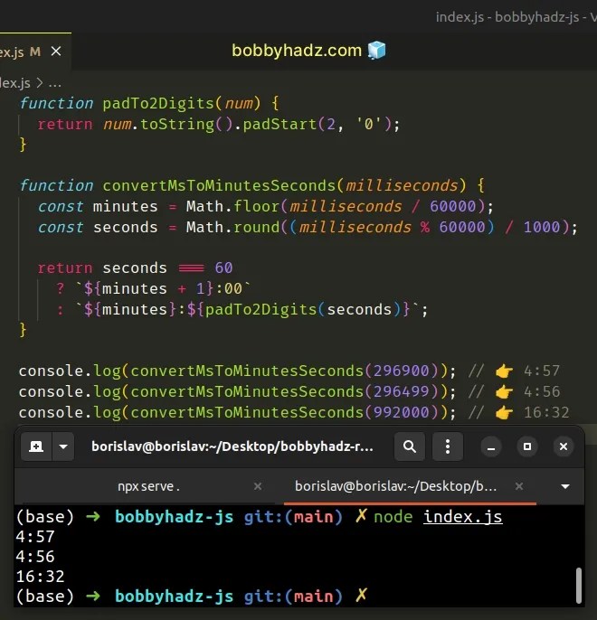 Convert Milliseconds to Hours, Minutes, Seconds in JS bobbyhadz