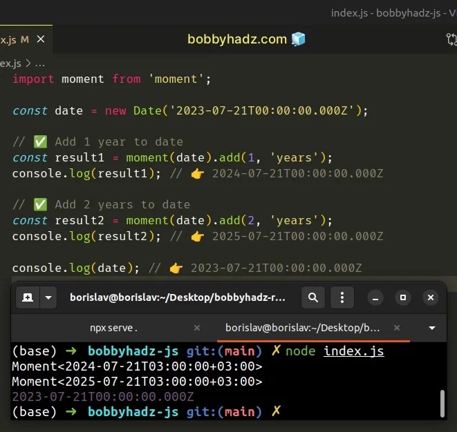 How to Add Years to a Date in JavaScript bobbyhadz