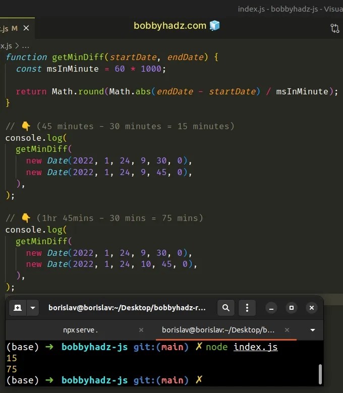 Calculate the Difference between two Dates in JavaScript bobbyhadz