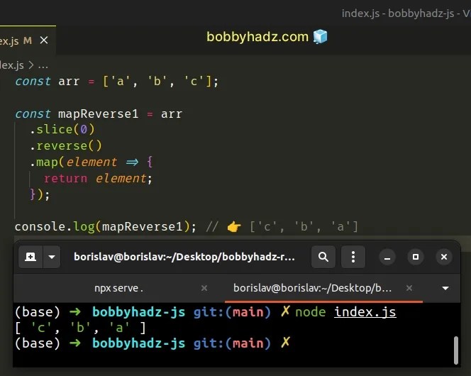 Using map() in Reverse Order in JavaScript and React.js bobbyhadz